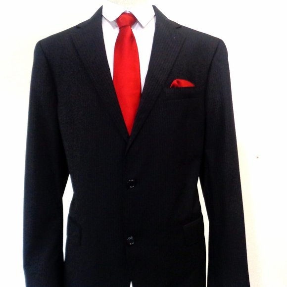 HART SCHAFFNER MARX MEN  BLACK SUIT MADE IN USA - Picture 1 of 8